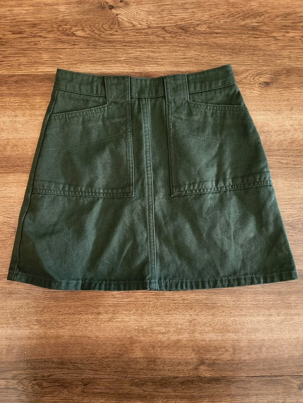 Urban Outfitters BDG Olive Green Denim Utility Mini Skirt Size XS
